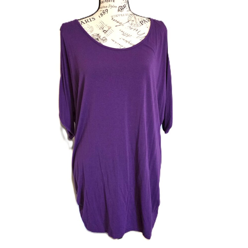 Purple Cold Shoulder Top